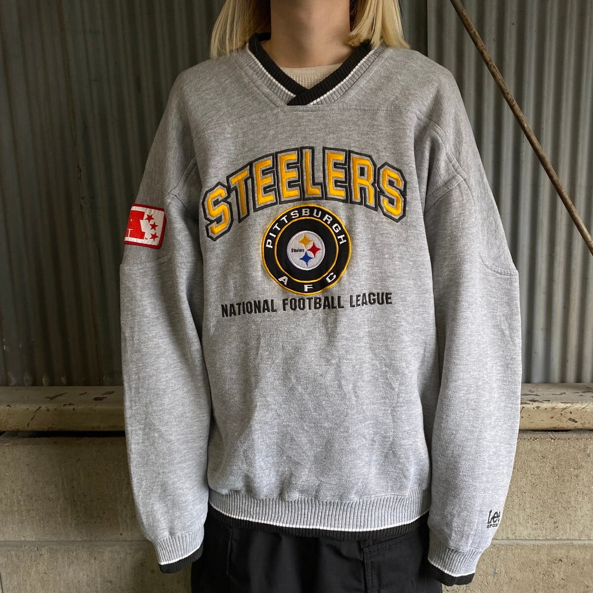 90s nfl steelers スティーラーズ　チームロゴ　トレーナー