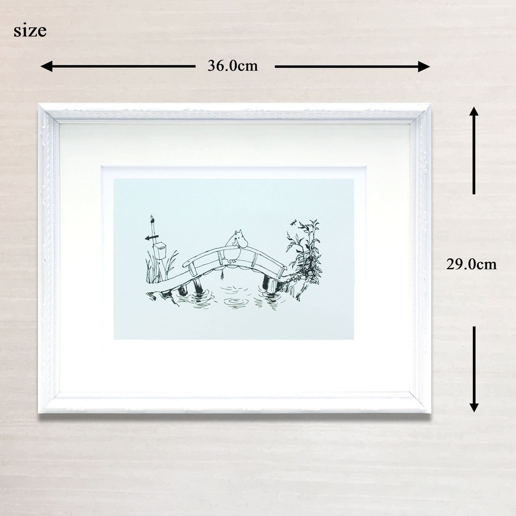 ムーミン 北欧 Postery「ムーミン谷の橋」送料無料 フレーム 展示用フック付アートポスター 絵画 インテリア アート