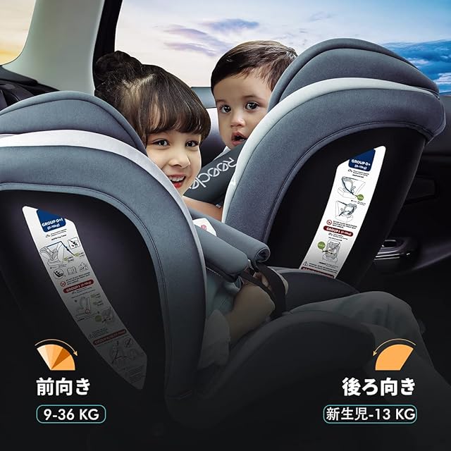 Reecle チャイルドシート 360° 回転式 新生児~12歳頃 (0~36kg) ISOFIX