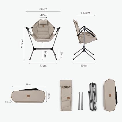 Naturehike キャンプ用チェア ハンモックロッキングチェアチェア 自立
