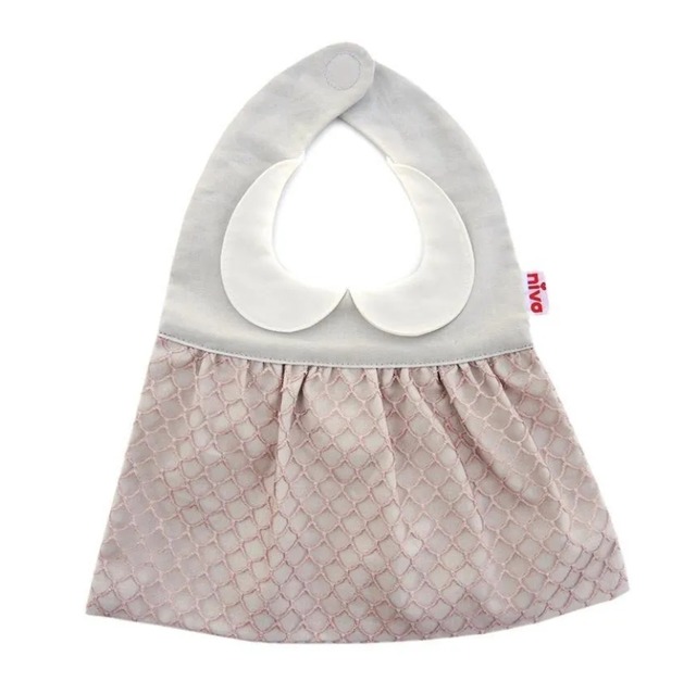 niva 波模様のレースを使ったマーメイドスタイ Mermaid bib グレー 日本製  228 ニヴァ