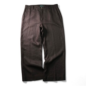 “LAUREN RALPH LAUREN” pure linen buggy slacks “BROWN”