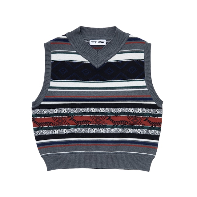 TTT MSW 23AW Nordic Knit Vest (Gray)