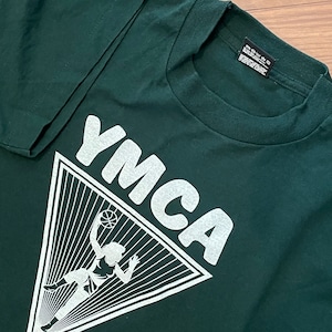 【FRUIT OF THE LOOM】90s USA製 Tシャツ YMCA ロゴ プリント バスケ M US古着