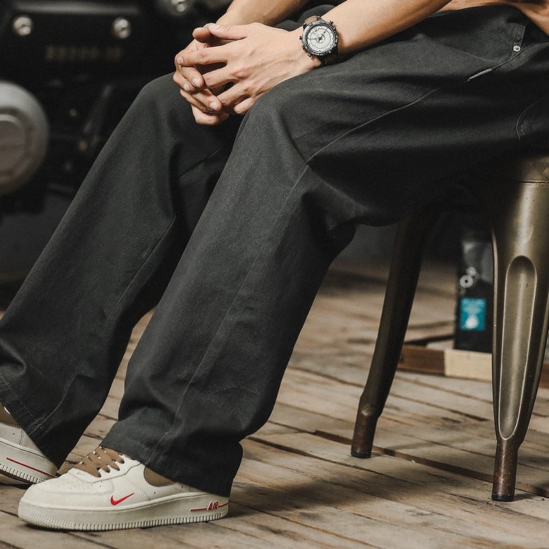 ストレートカジュアルロングパンツ D0062