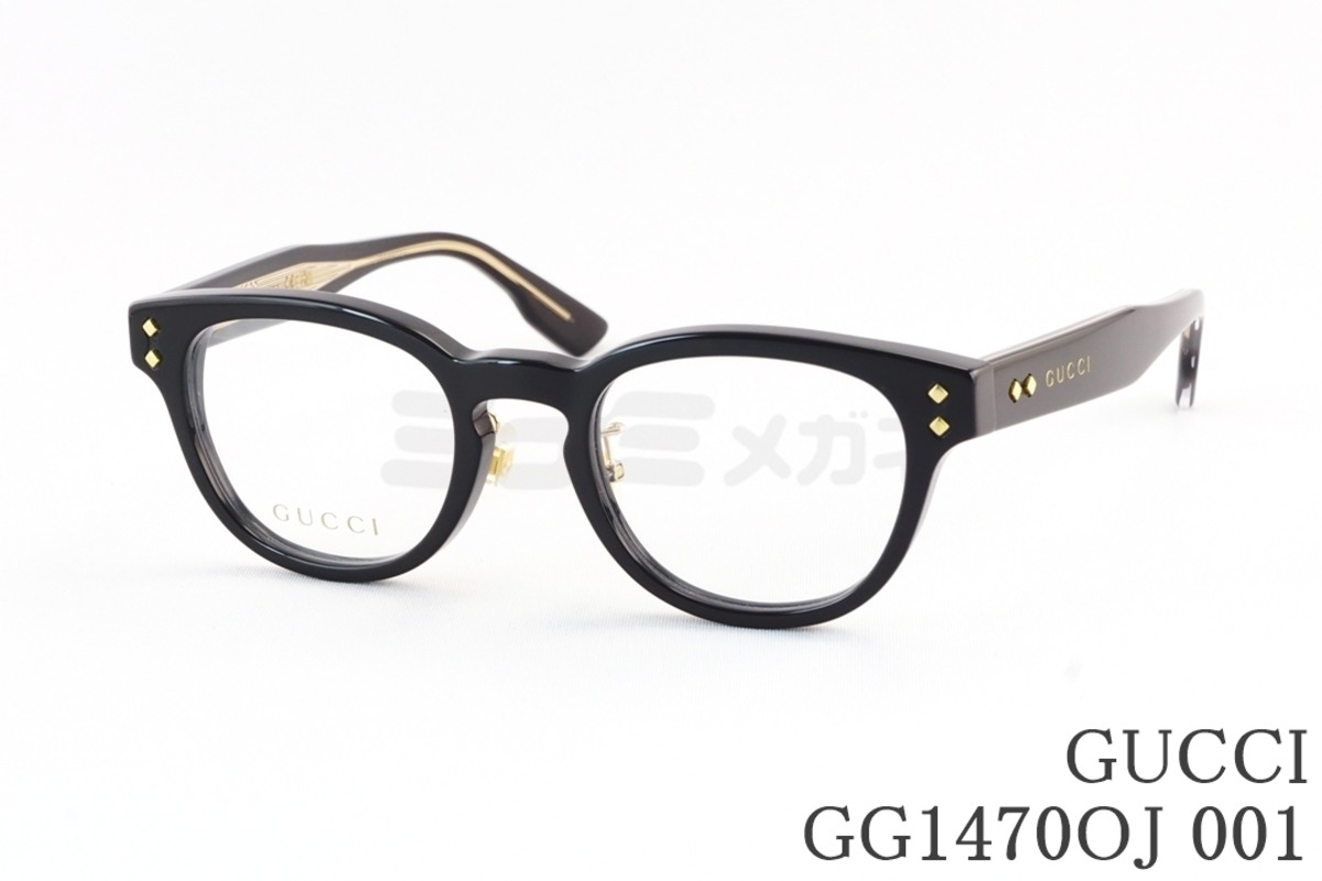 GUCCI メガネ GG1470OJ 001 ウエリントン グッチ テキストロゴ ITALY 