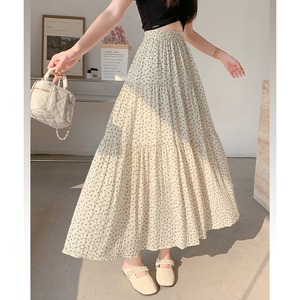 シフォン フラワー ティアード スカート 10212