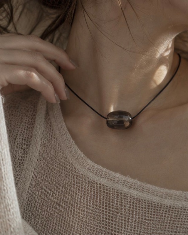Smoky quartz code necklace