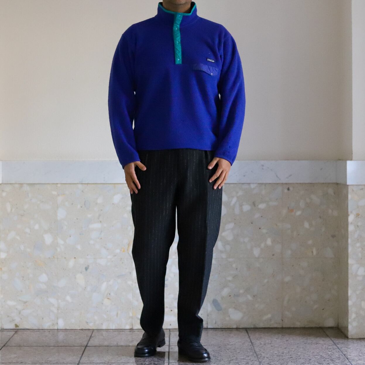 Patagonia Synchilla フリース L むしり取っ グレー/ネイビー