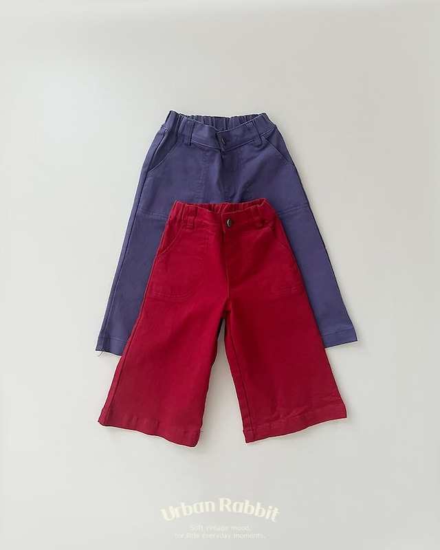 【取寄】urban rabbit|color wide stretch pants|カラーワイドストレッチパンツ|XS-JM|kids&jr|26 autumn