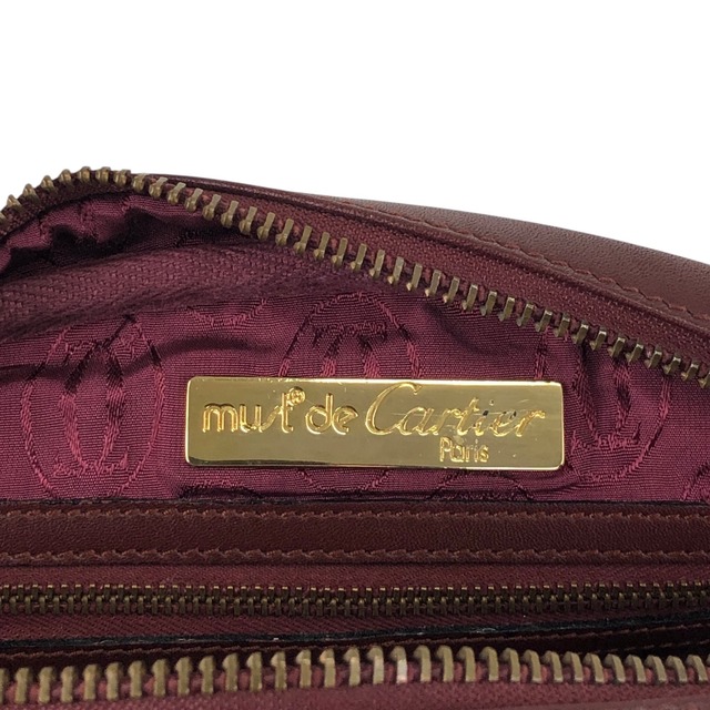 Cartier カルティエ マストライン ショルダーバッグ ボルドー ロゴ レザー vintage ヴィンテージ オールド vfnedy
