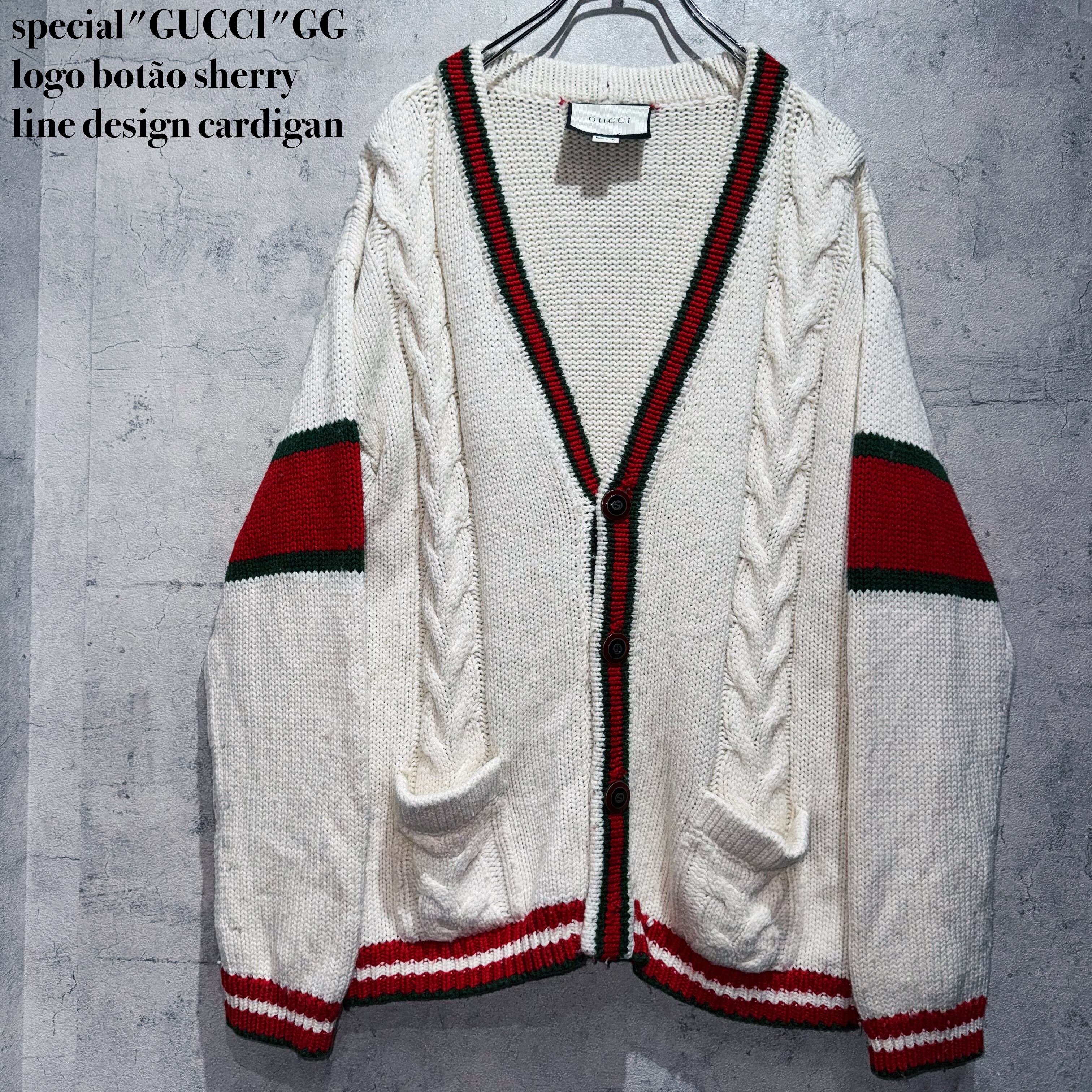 special"GUCCI"GG logo botão sherry line design cardigan