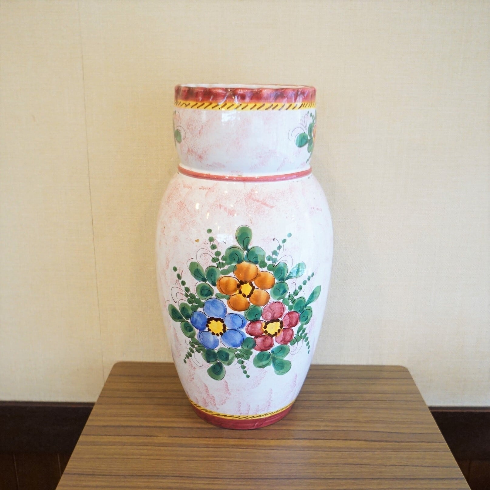 イタリア製 大きなハンドペイントのつぼ（花瓶） | 純喫茶家具の村田商會
