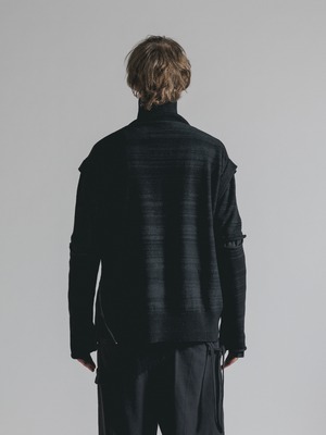 【26AW | MEN】 THE VIRIDI-ANNE ザヴィリディアン / MIX STRIPE TURTLE SWEATER / タートルニット VI403007