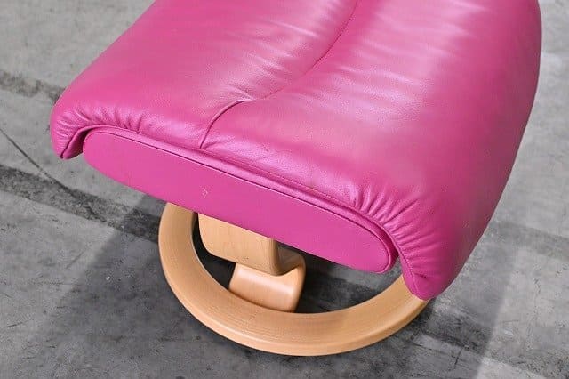 EKORNES「ボイジャー」北欧ノルウェー オットマン単品a 本革 レザー エコーネス スツール 足置き ストレスレス【家具/インテリア/USED家具ユーズド家具/リサイクル】