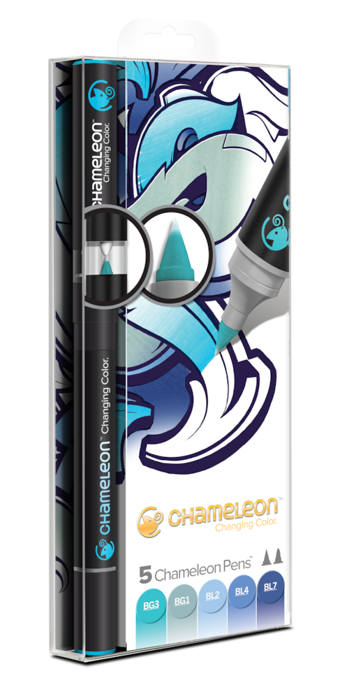 Chameleon Pen 5 Pen Blue Set (カメレオンペン　5本入りブルーセット) 