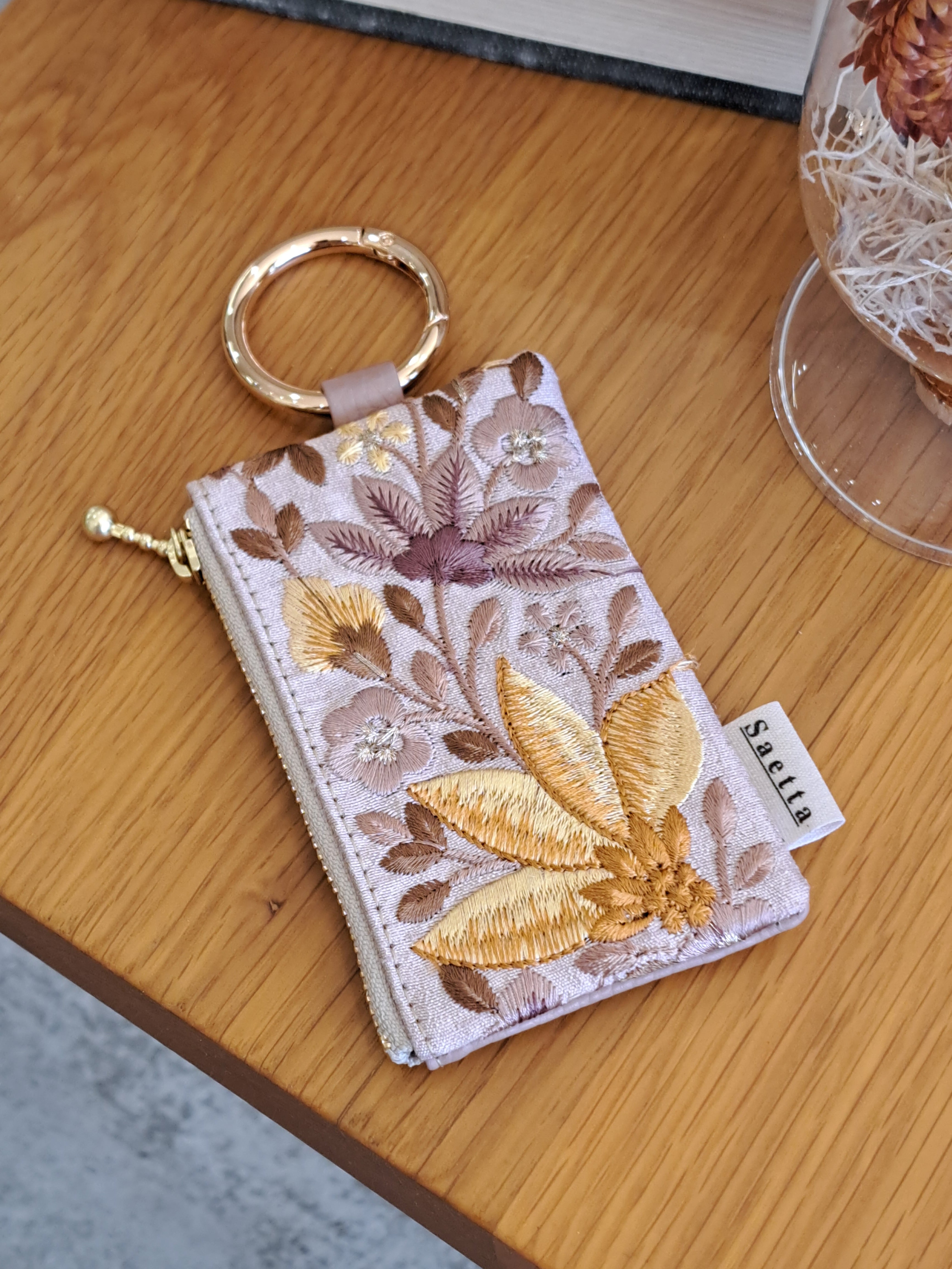 ギフトシリーズ バッグポーチ / インド刺繍 / 刺繍リボン / 小物入れ