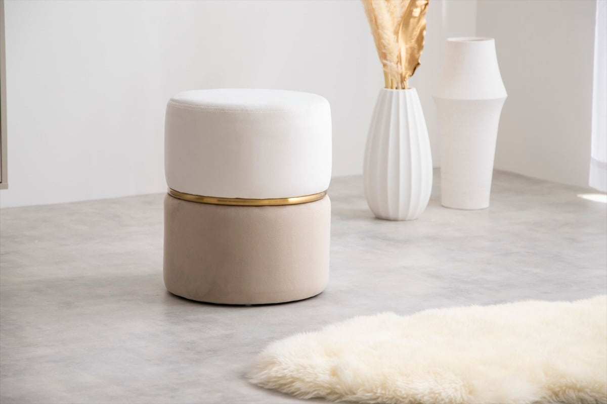 エレガントで大人可愛いベロアバイカラースツール | TKSKSHOP☆送料無料☆