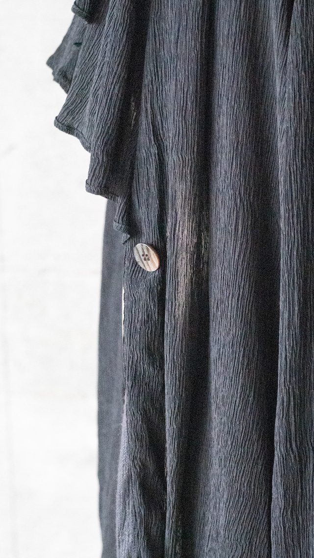 unknown 1980s Black crepe cardigan