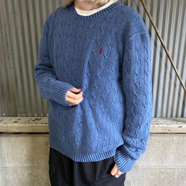 Polo Ralph Lauren ポロ ラルフローレン ケーブルニット シルク100 