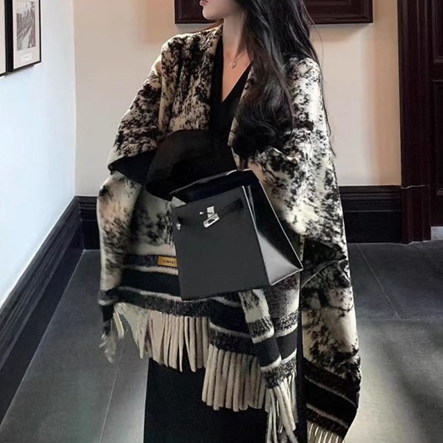 Blend Fringed Large Stole(3color)　　V2611