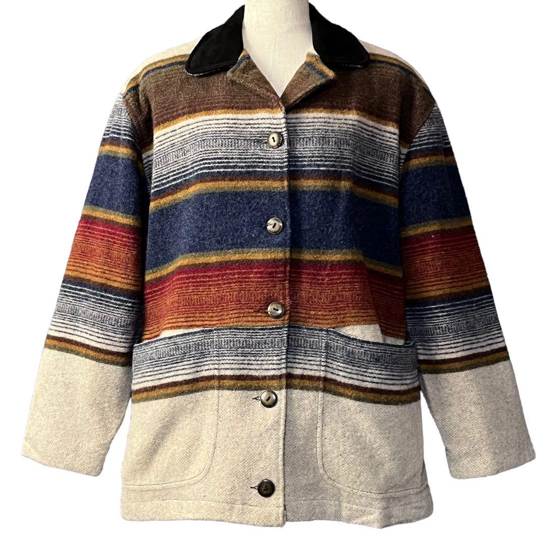 ウールリッチ　USA製　ウールジャケット　ジッパアップ　ネイティブ柄　美品