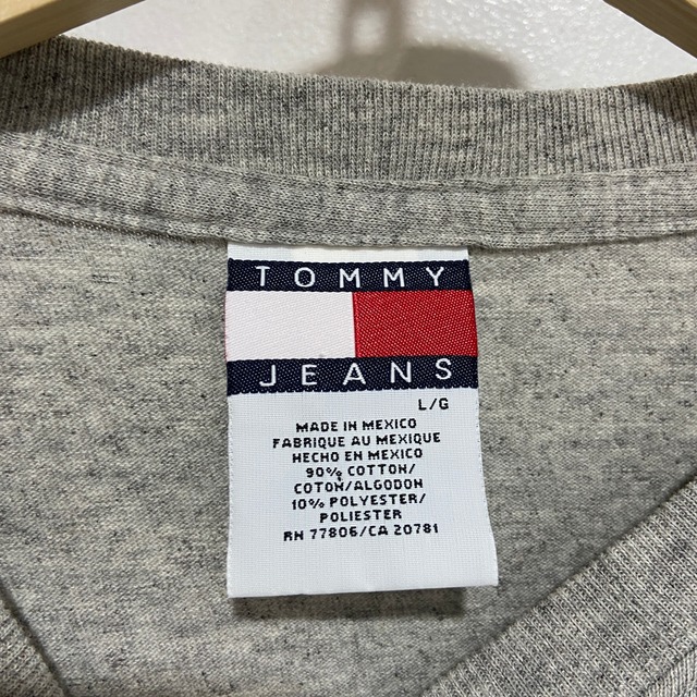 『送料無料』Tommy Jeans トミー　フロッキープリントロンT　L トミースポーツ