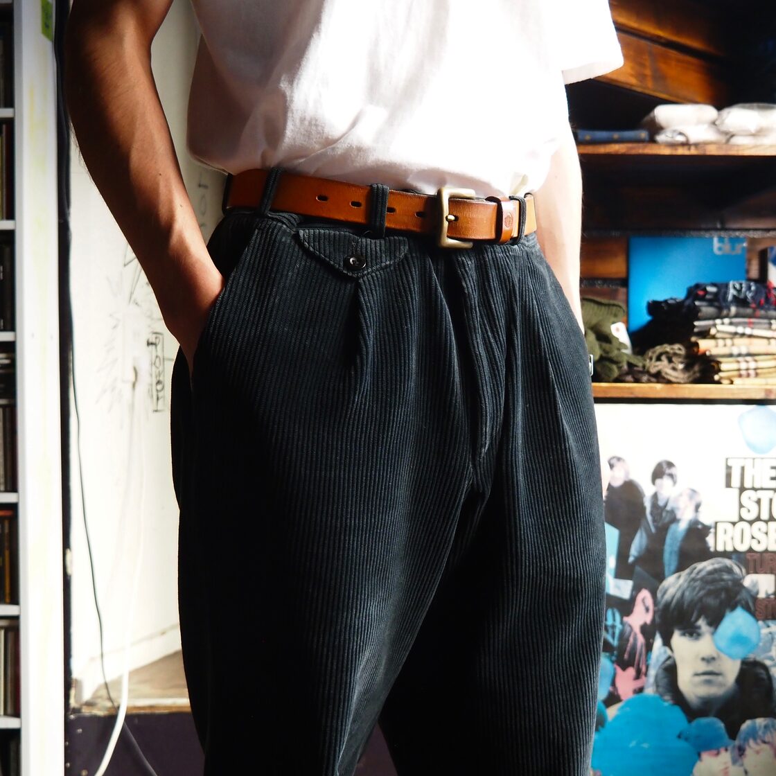 Britpop! German Old BRAX Black Corduroy Trousers W32 L29.5 ドイツ  