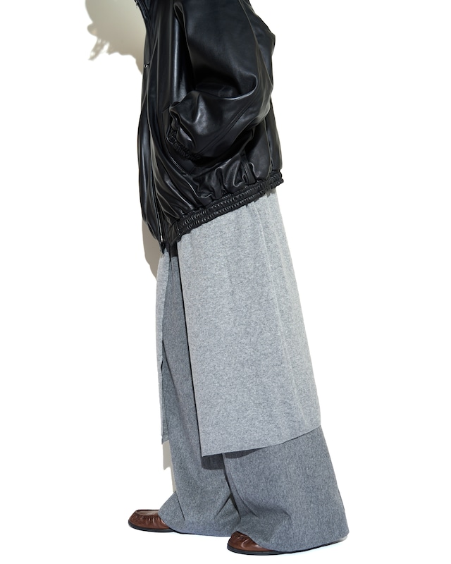ssstein "EXTRA FINE WOOL KNIT SLIT ONE PIECE〔GREY〕"