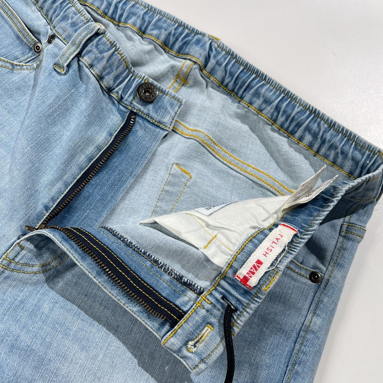 VAN JAC ヴァンヂャケット イージー デニム パンツ ジーンズ サイズ L /メンズ/革パッチ/ストレッチ