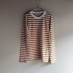 R&D.M.Co-/OLDMAN'S TAILOR　GAUZE BORDER L/ T SHIRT／ガーゼボーダー  ロングスリーブTシャツ #7357 Cafe au lait size M