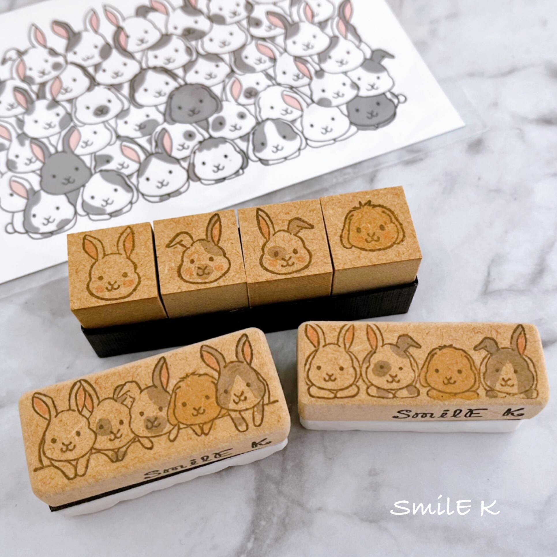 消しゴムはんこNo.82  うさぎとカフェボウル 消しゴムはんこNo.82 うさぎとカフェボウル