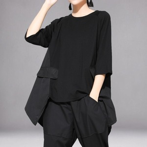 アシンメトリーヘムラインオーバーサイズシャツ　D0164