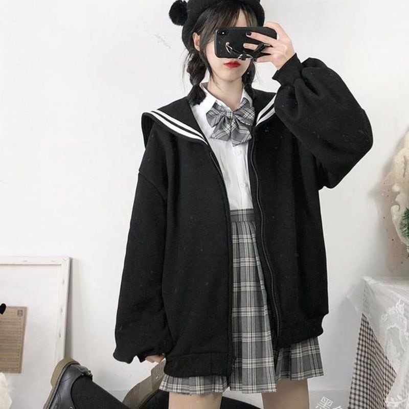 【即納L】セーラー風ジャケット ZIPアップ 長袖