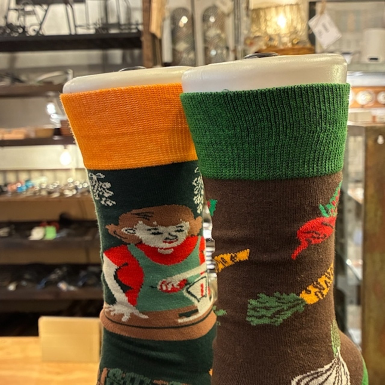 TOPANGA SOCKS Lady's　Asymmetry Socks Greengrocer　アシンメトリーソックス　八百屋さん　靴下　レディース　クルーソックス　