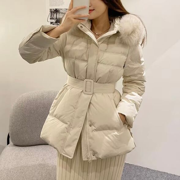 ベルト付エコファーフードショートダウン