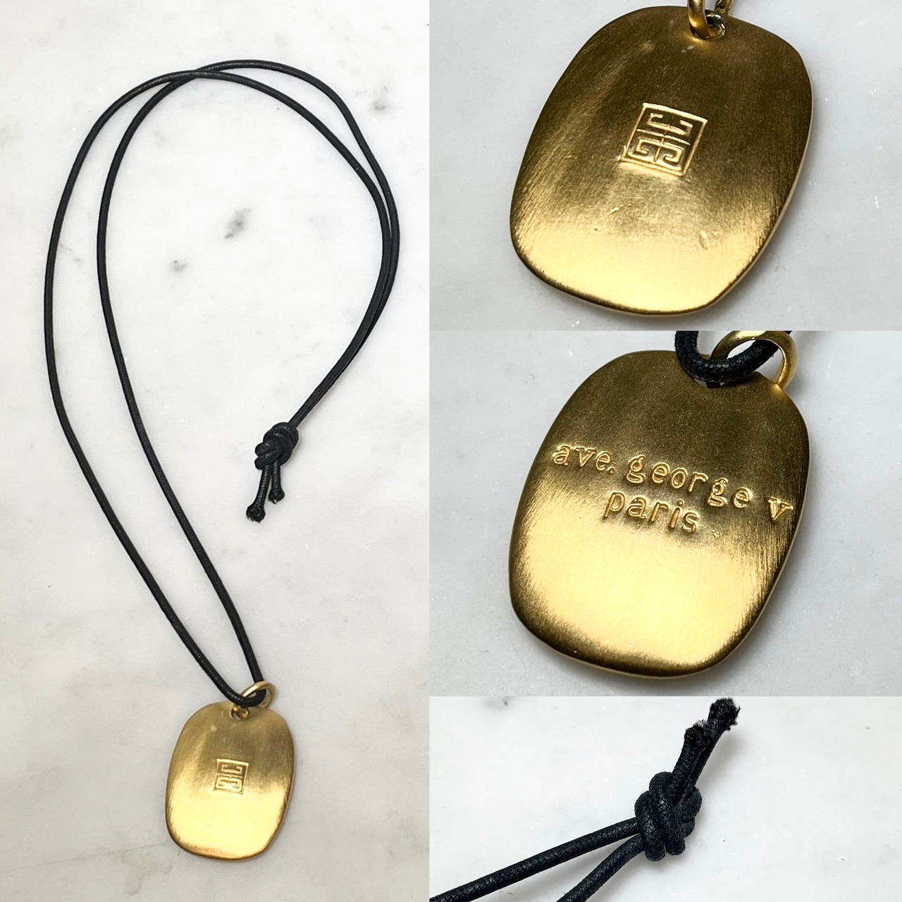 vintage GIVENCHY gold color metal pendant necklace