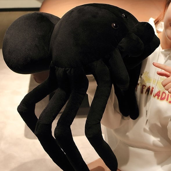 クモの大きなぬいぐるみ スパイダー 蜘蛛 黒 ブラック 抱き枕