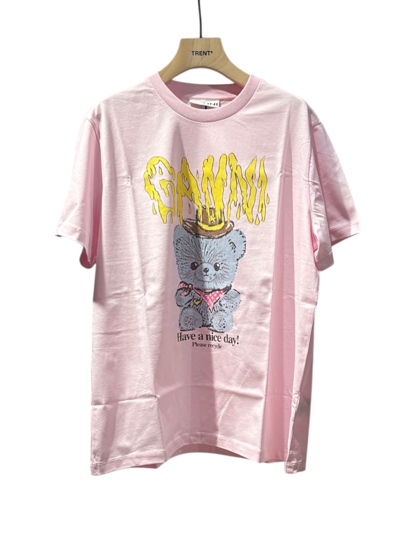 【26SS】GANNI ガニー / BASICK COTTON JERSEY T-SHIRT COWOBOY BEAR PRINT - 1