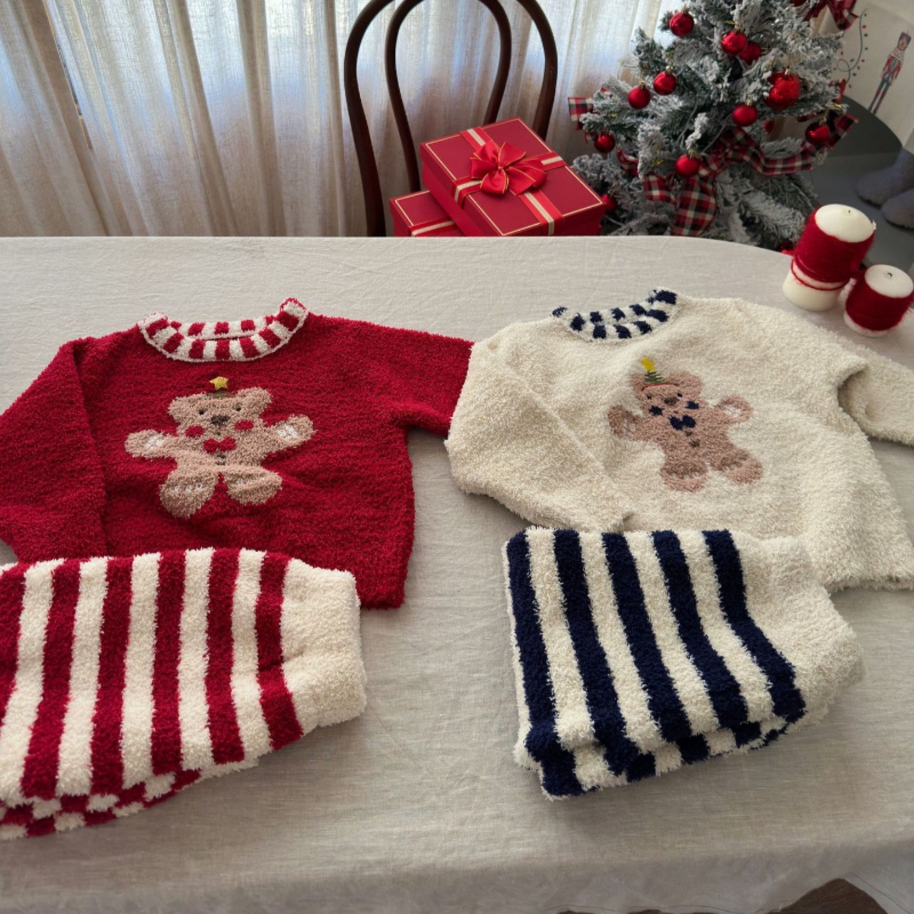 冬モコモコ熊柄ルームウェア