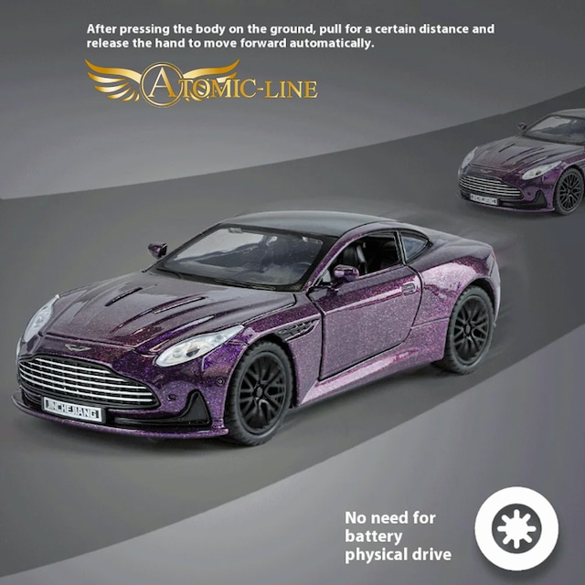 アストンマーティン DB12  ミニカー 1/32 全3色 ライト点灯 エンジンサウンド 合金モデル 模型 ジオラマ