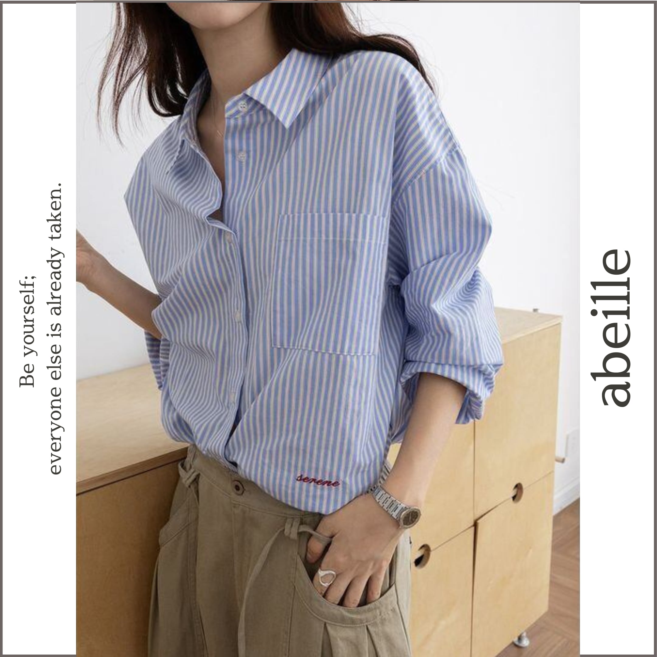 stripe print shirt 14779