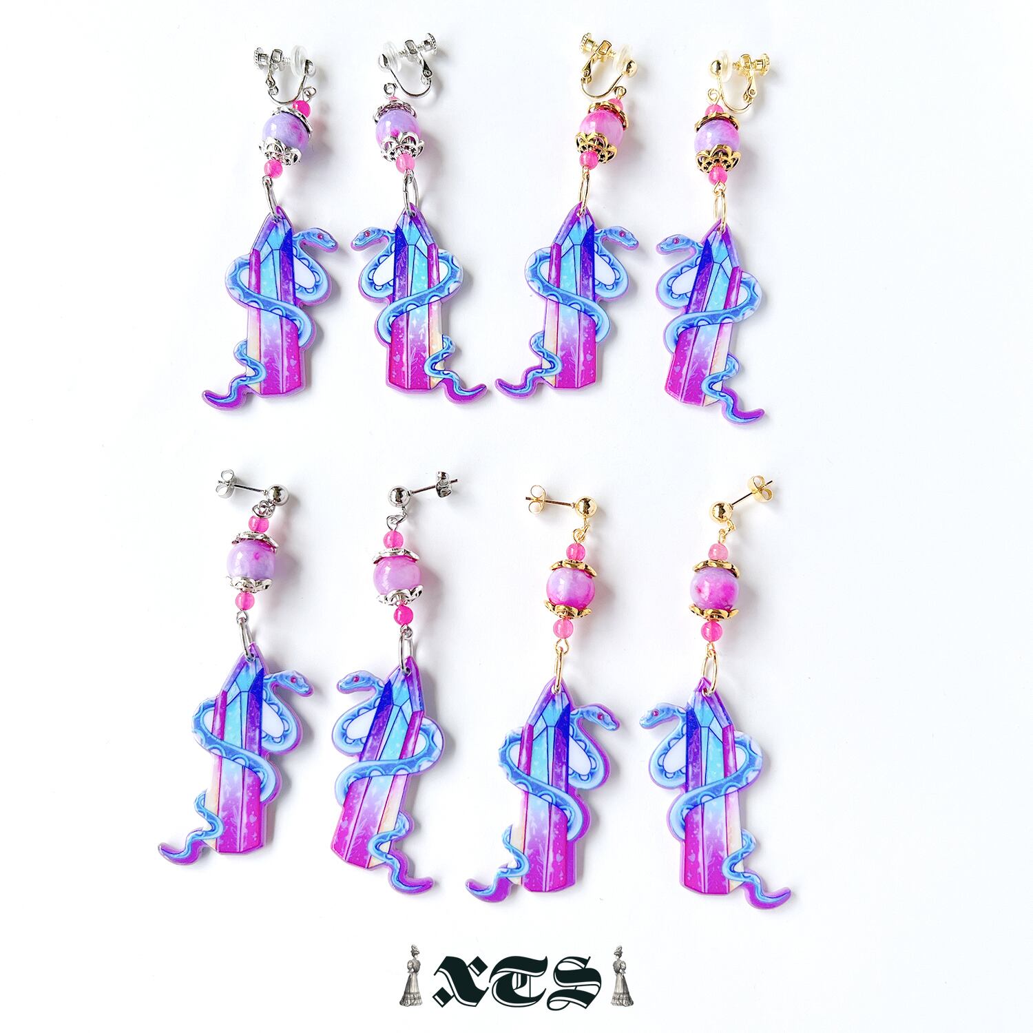 Crystal Snake Pierce/Earrings【TS0276】