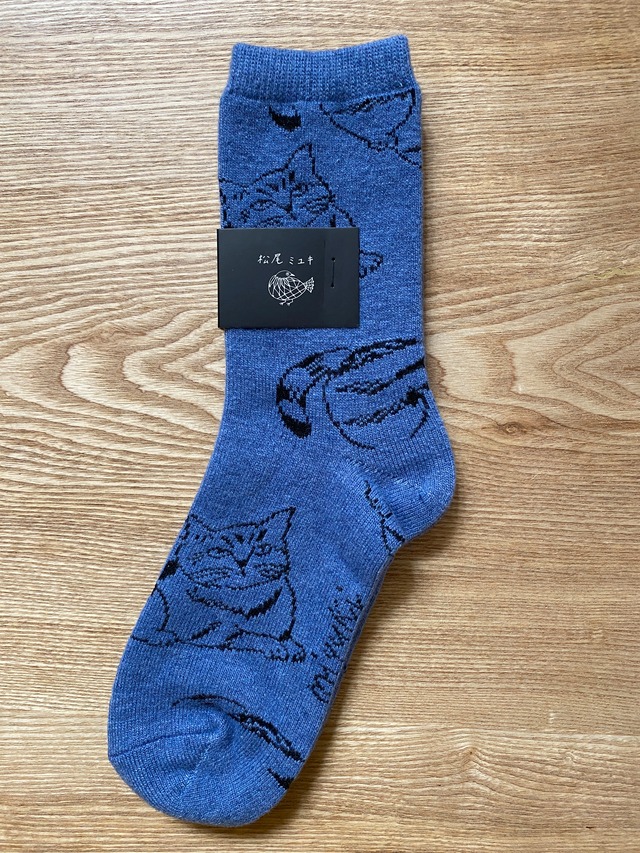 ソックス｜松尾ミユキ Cat Wool blend socks ウール混
