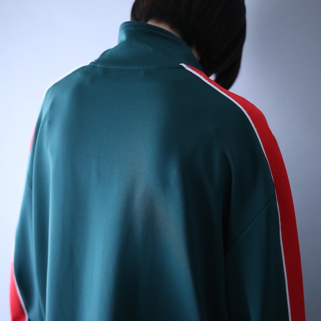 3-tone good coloring loose silhouette track jacket