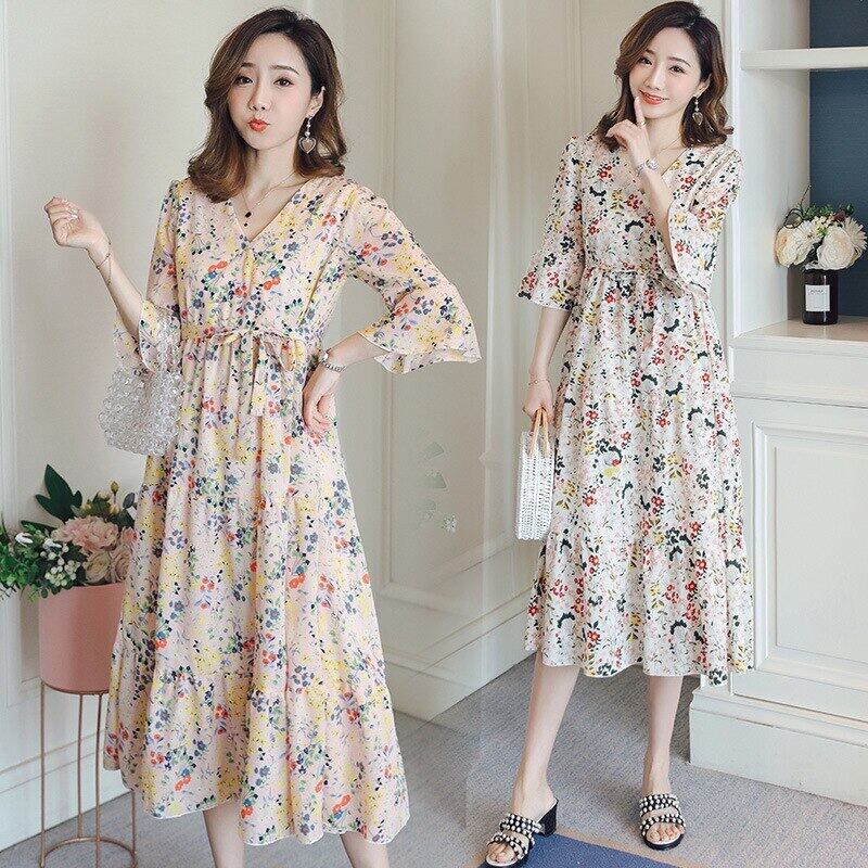 【新作】【送料無料】 プラスサイズのドレス妊婦夏のシフォンマタニティドレス母乳育児ドレス 大きめサイズ サマー 夏物 AL expec313431248597