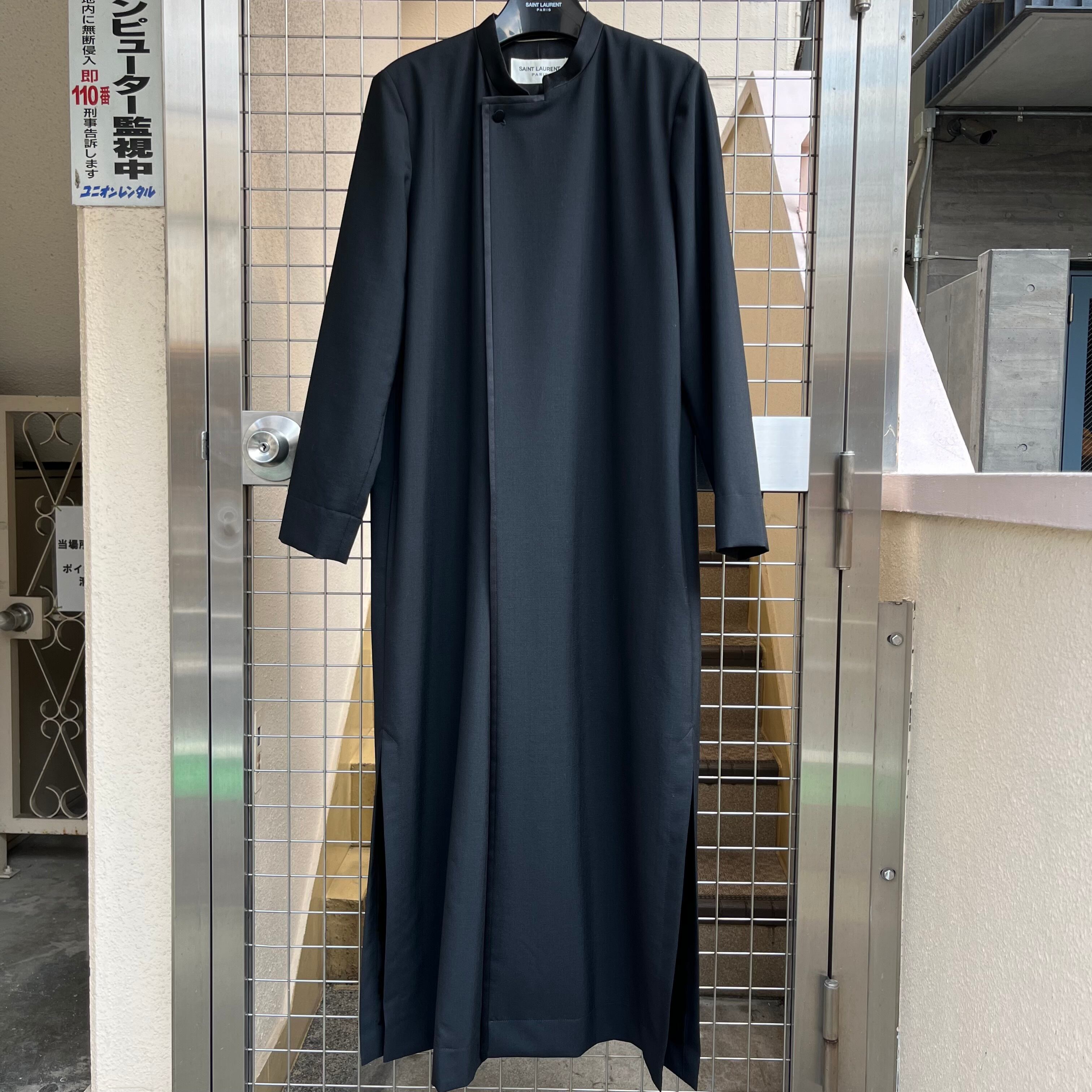 Saint Laurent サンローラン スタンドカラー コート ブラック size46 