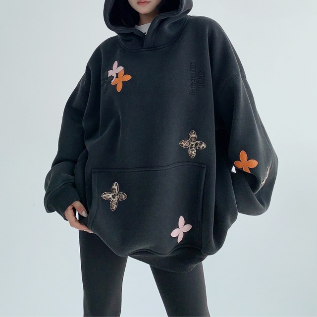 パッチポケット オーバーサイズ フーディ  L00019