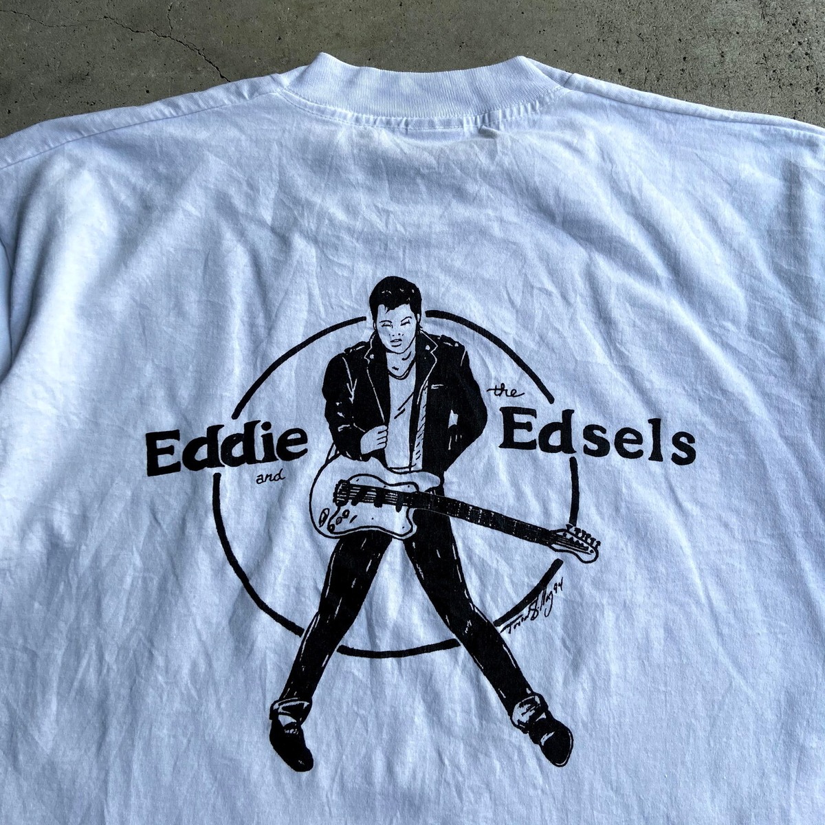 90年代 EDDIE & THE EDSELS バンドTシャツ メンズXL 古着 バンドTシャツ バックプリント 90s ビンテージ