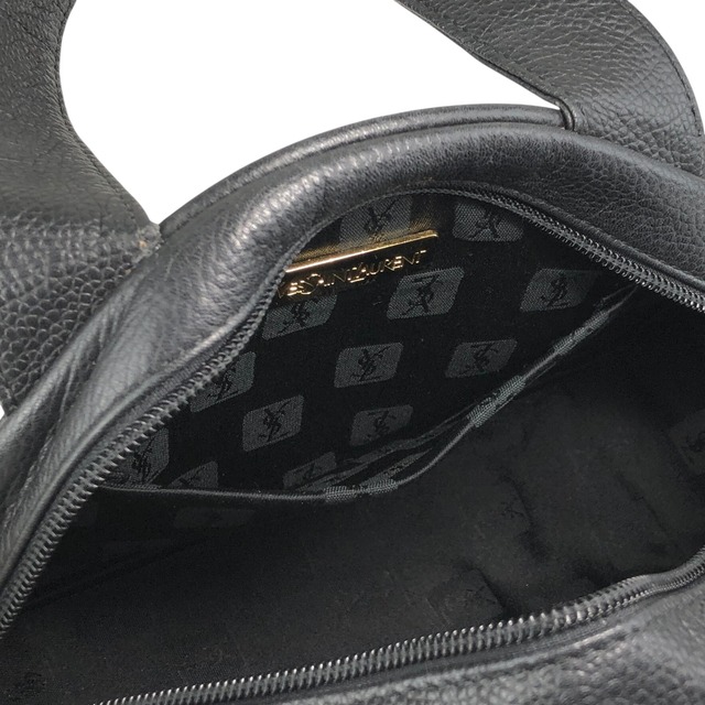 Yves Saint Laurent イヴ・サンローラン ハンドバッグ ブラック YSL レザー ミニボストン vintage ヴィンテージ オールド ygtkm5